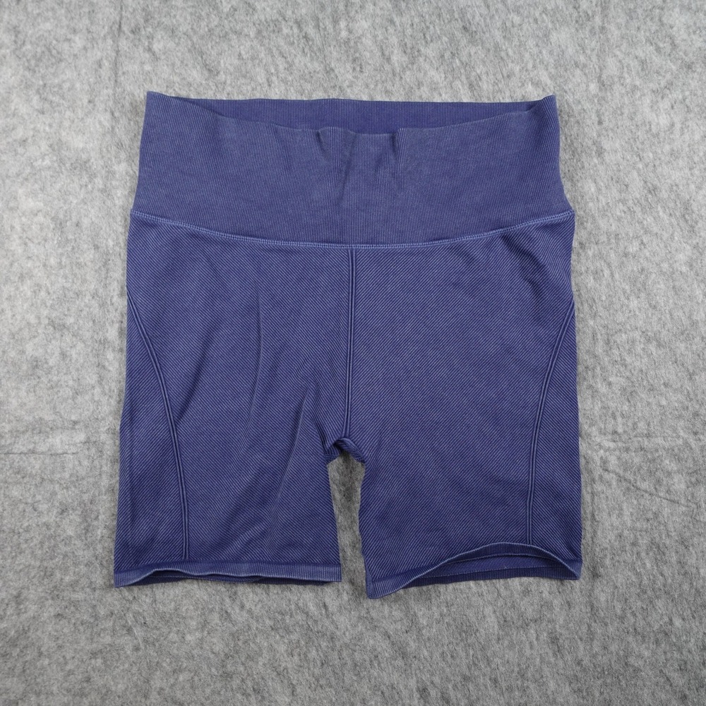Yogalicious Short Womens Large Blue Stonewash Ribbed Muse Seamless High Waist